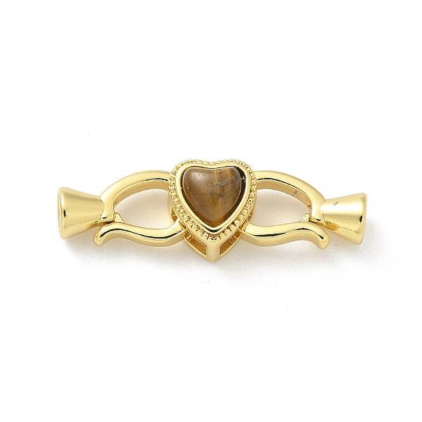 Brass Heart Fold Over Clasps