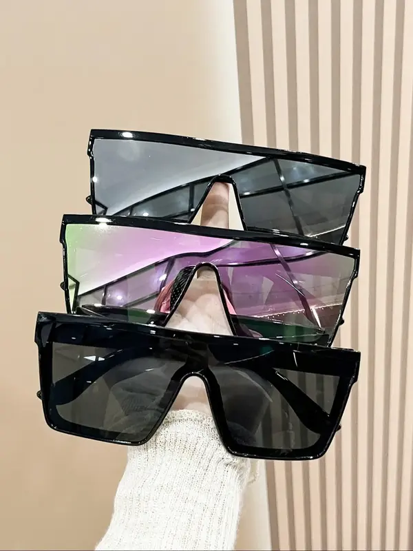 Unisex Cool Fashionable All-match Mirror Lens Frames Sunglasses, Designer Sunglasses, Vintage Trendy Flat Top 2025 Women Sung...