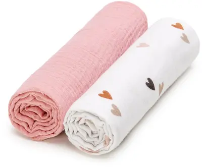 T-TOMI BIO Muslin Love Cloth Diapers 65 x 65 cm 2 pieces
