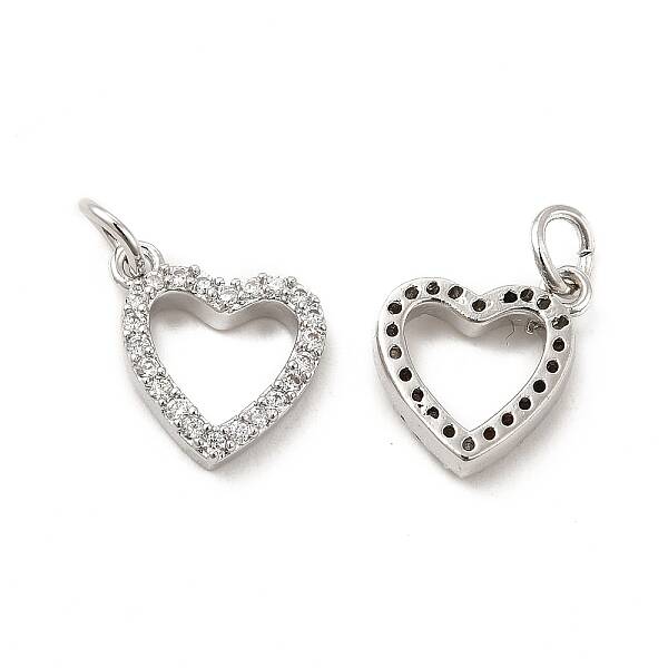 Brass Micro Pave Clear Cubic Zirconia Charms