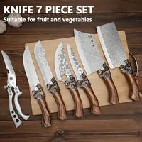 7pcs Multipurpose Knives, High Quality Professional Kitchen Chef Knife Set, Hand Forged Stainless Steel Chef Multipurpose Bla...
