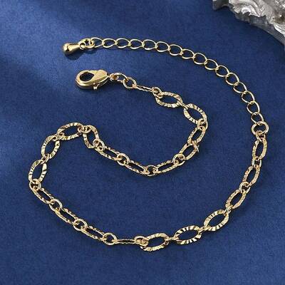Brass Cable Chain Bracelets for Women Men