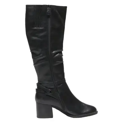 TAMARIS High Boots Black Leather Womens UK 7