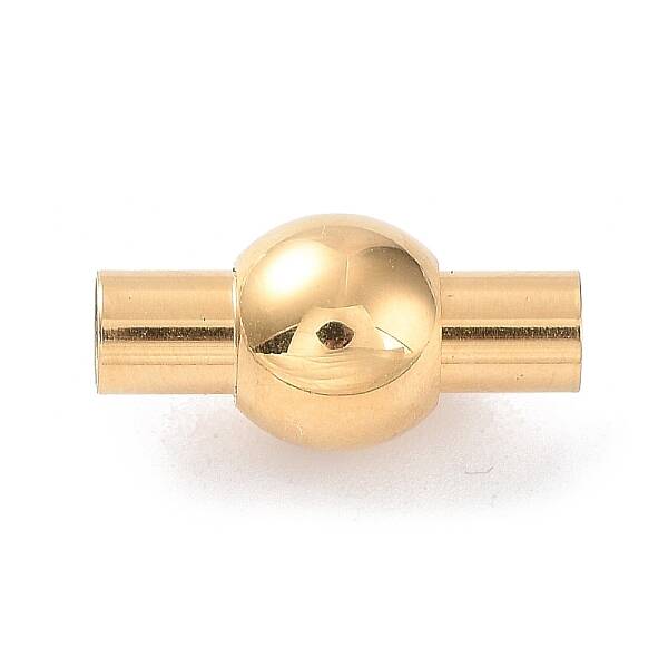 304 Stainless Steel Magnetic Clasps with Glue-in Ends