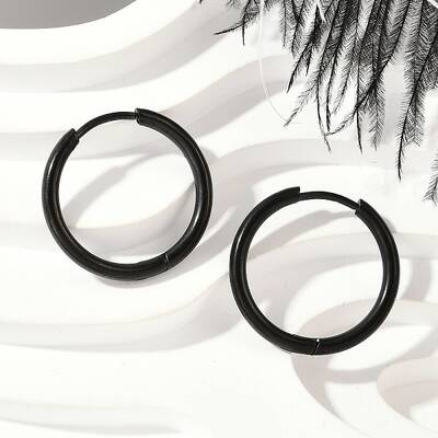 202 Stainless Steel Huggie Hoop Earrings