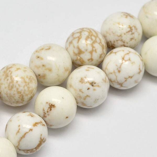 Round Natural Magnesite Beads Strands