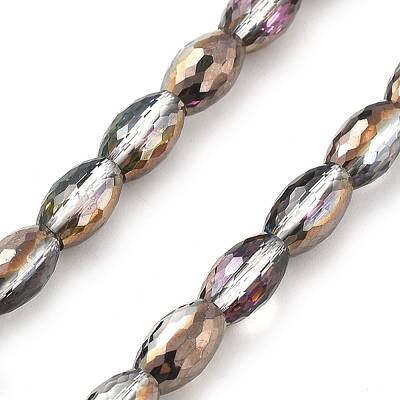 Electroplate Transparent Glass Beads Strands