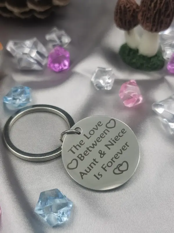 Fashion Letter Pattern Slogan Metal Keychain for, Round Shaped Stainless Steel Keychain for Men & Women for Daily Key Decor, ...