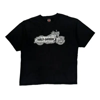 Motorcycle Harley Davidson T-Shirt - Large Black Cotton
