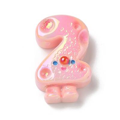 Electroplate Number Theme Resin Beads
