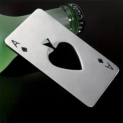 Stainless Steel Poker Shaped Bottle Opener, Portable Non Slip Manual Beer Opener, Creative Heart Design Bottle Opener for Hom...