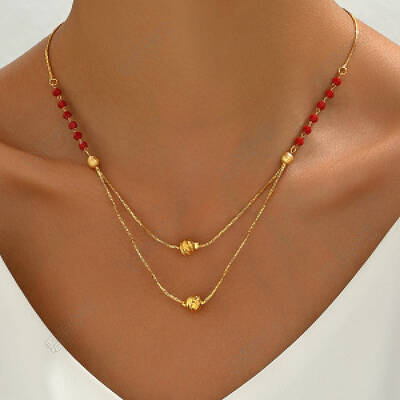 Fashionable Brass & Natural Carnelian(Dyed & Heated) Round Pendant Necklaces for Women