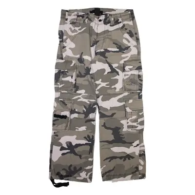 BRANDIT Camo Cargo Mens Trousers Grey Relaxed Straight W38 L32
