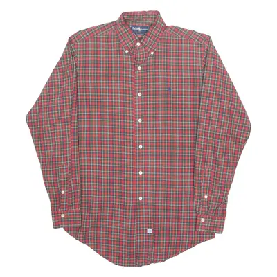 RALPH LAUREN Mens Shirt Red Check Long Sleeve M