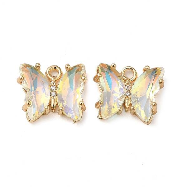 Brass with Glass Pendants