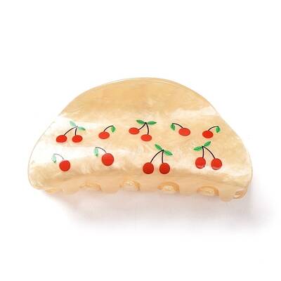 Fruit Cherry Pattern Acrylic Claw Hair Clips