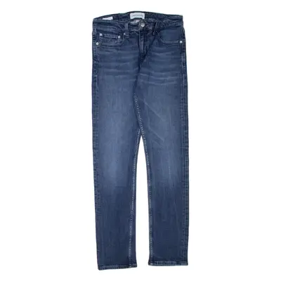 CALVIN KLEIN JEANS Womens Jeans Blue Slim Straight Stone Wash W30 L32
