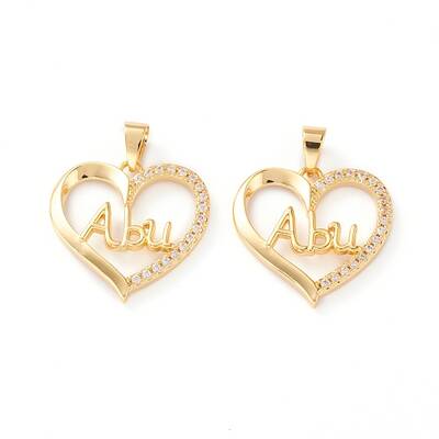 Brass Micro Pave Clear Cubic Zirconia Pendants