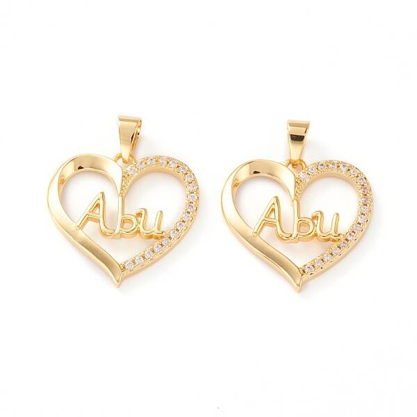 Brass Micro Pave Clear Cubic Zirconia Pendants
