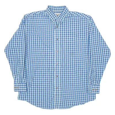 WRANGLER Mens Shirt Blue Check Long Sleeve XL