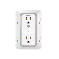 6-Outlet Wall Plug,  Adapter Spaced Outlets, 3-Prong, Multiple Plug, Quick and Easy Install, 3-Sided Power Strip with Adapter...