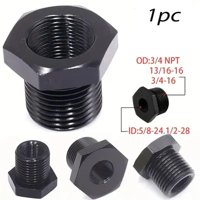 Adapter Screw 3/4-16,13/16-16,3/4 NPT to 1/2-28 ,5/8-24 Adapter Aluminum Black