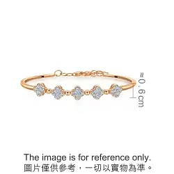 'Fantasy' 18K White & Red Gold Diamond Bangle