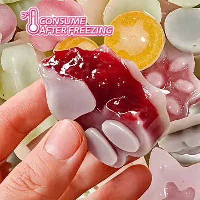 BonbonLand Vintage Wax Candy: Bite, Sip, Freeze! , Filled Tropical Fruit Punch Syrup Blueberry,Banana, Strawberry, Fruit Syru...