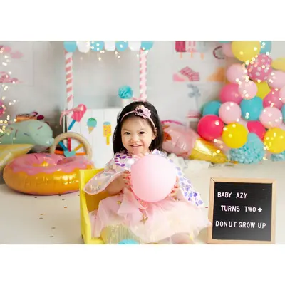 Colorful Sweet Candy Store Balloons Birthday Backdrop - Aperturee
