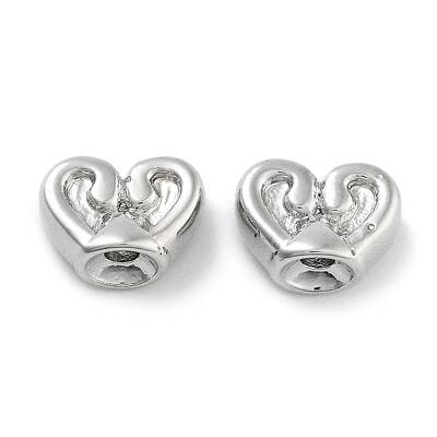 Rack Plating Heart Brass Beads