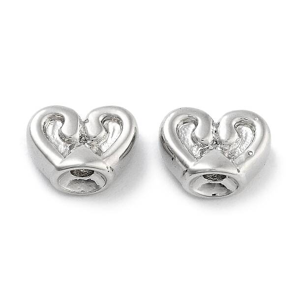 Rack Plating Heart Brass Beads