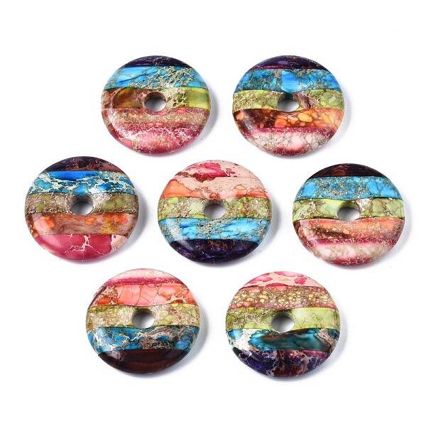 Rainbow Color Natural Imperial Jasper Pendants