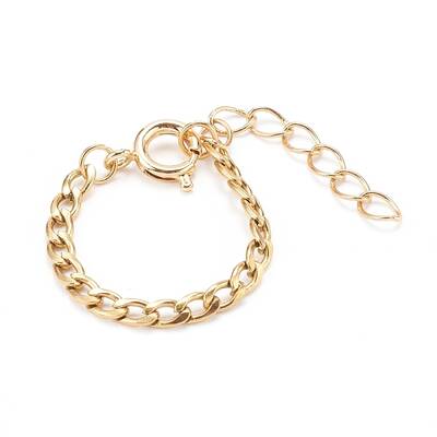 Adjustable 304 Stainless Steel Curb Chain Finger Rings