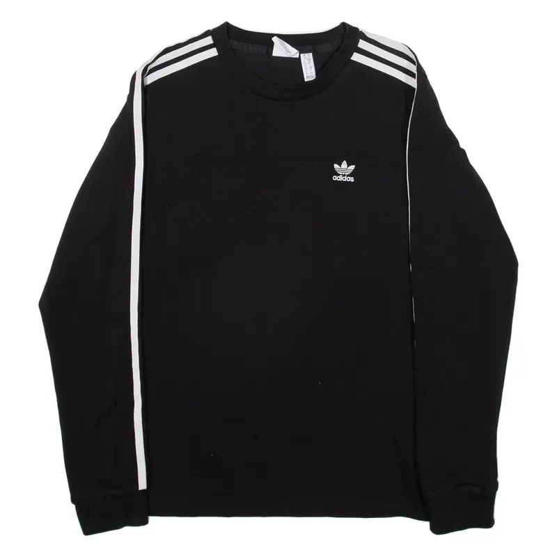 ADIDAS Womens T-Shirt Black Long Sleeve UK 10