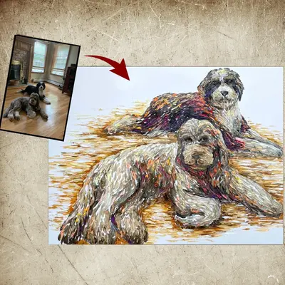 Dog Painting From Photo Impasto Painting Pet Portrait Oil Painting | TRUE FRIENDSHIP