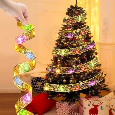 AA Battery Powered LED Ribbon Lights, 16.4ft LED String Light, Decorative Light for Home Party Wedding Festival (without Bat...