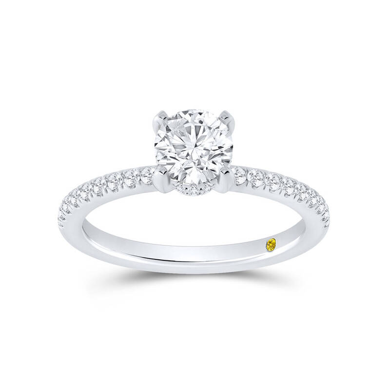 Kyoto Hidden Halo Round Lab Grown Diamond Engagement Ring | 10K White Gold 3 3/4 CT. TW.