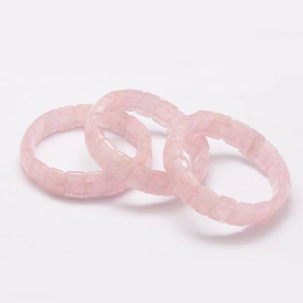 Faceted Natural Rose Quartz Beads Stretch Bracelets