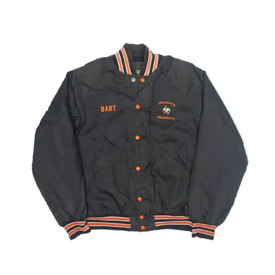 BUTWIN Anderson University Bomber Jacket Black 80s Mens L