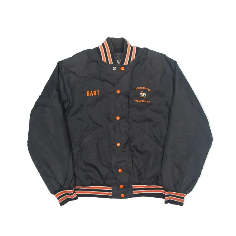 BUTWIN Anderson University Bomber Jacket Black 80s Mens L