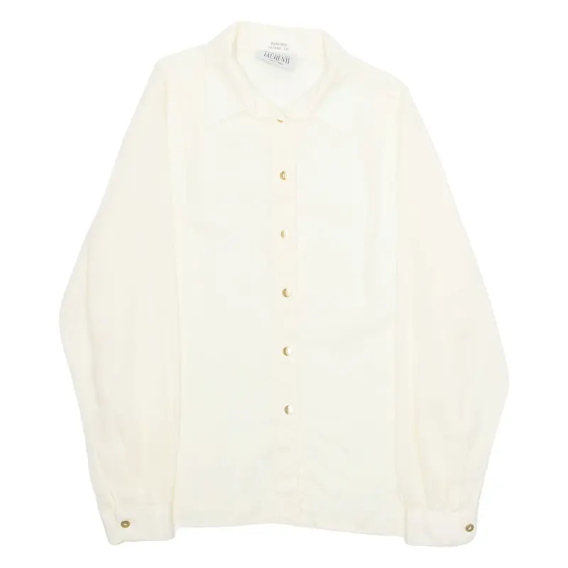 SERGIO DE LAURENT Womens Blouse Yellow Collared Long Sleeve M