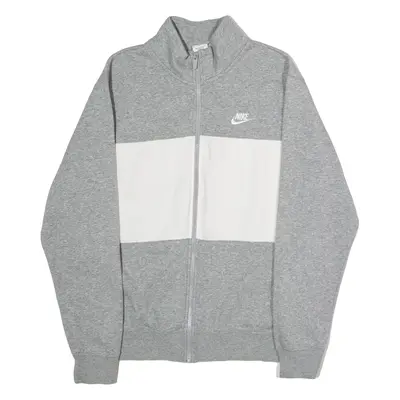 NIKE Mens Track Jacket Grey Jersey Colourblock S