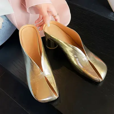 CHIKO Katie-Lynn Square Toe Block Heels Clogs/Mules Shoes
