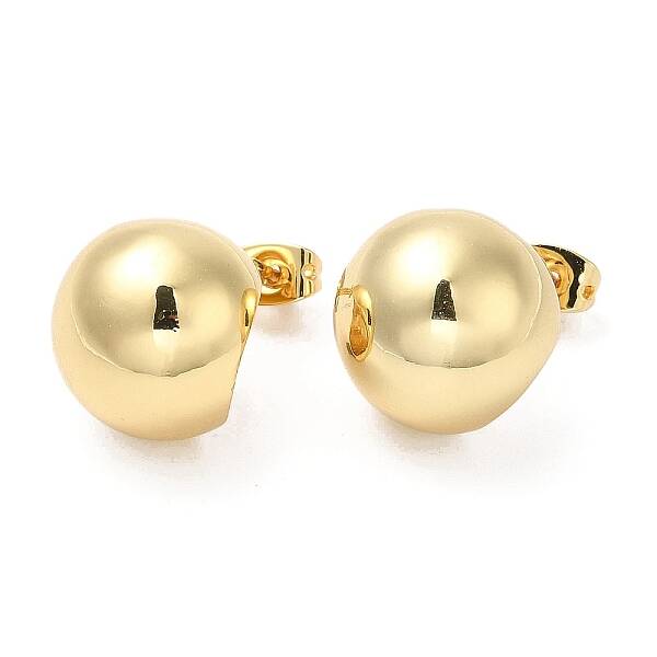 Rack Plating Brass Round Ball Stud Earrings