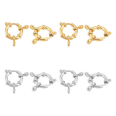 8Pcs 2 Colors 304 Stainless Steel Spring Ring Clasps