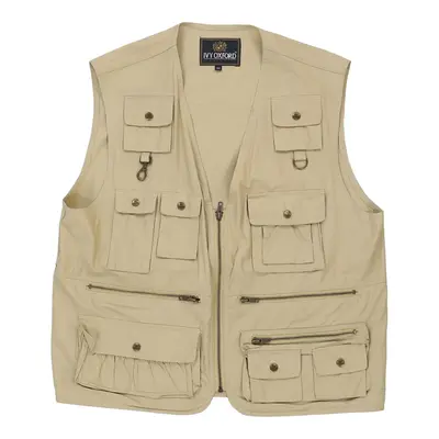 Ivy Oxford Cargo Gilet - Large Beige Cotton