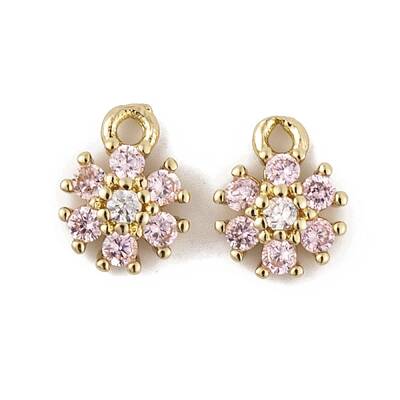 Brass Micro Pave Cubic Zirconia Charms