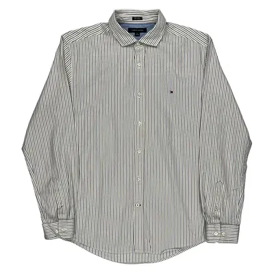 Tommy Hilfiger Striped Shirt - Large White Cotton