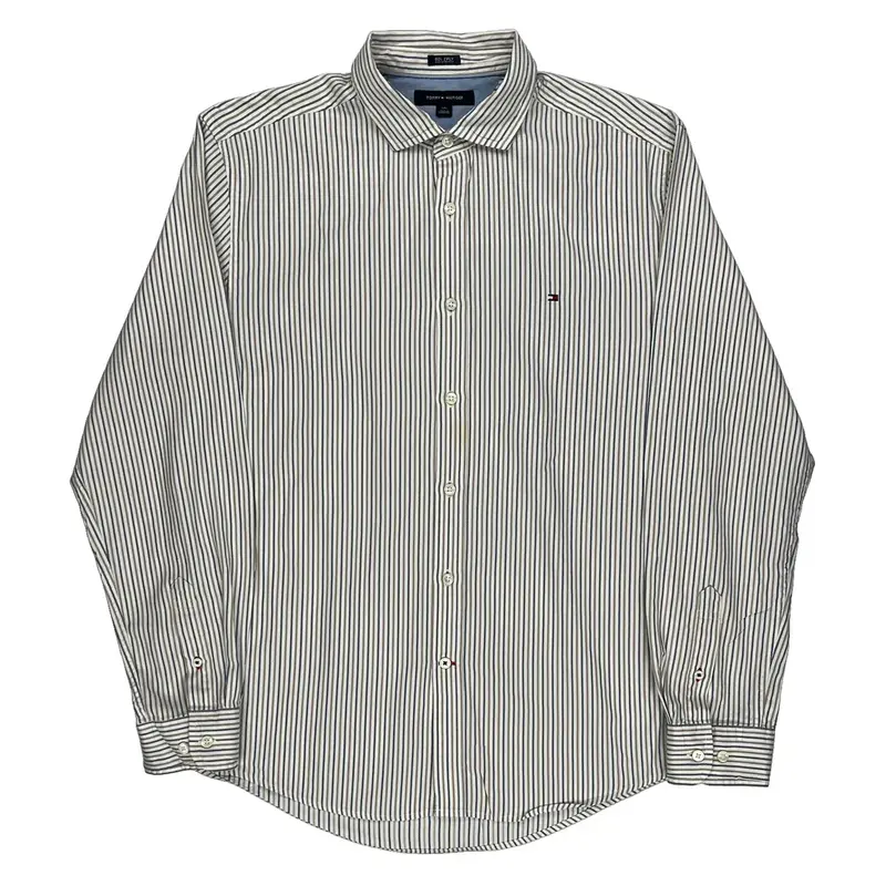 Tommy Hilfiger Striped Shirt - Large White Cotton