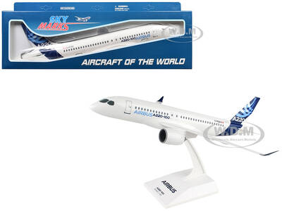Airbus A220-100 Commercial Aircraft Airbus Corporate Livery (C-FFDO) White with Blue Tail (Snap-Fit) 1/100 Plastic Model by...